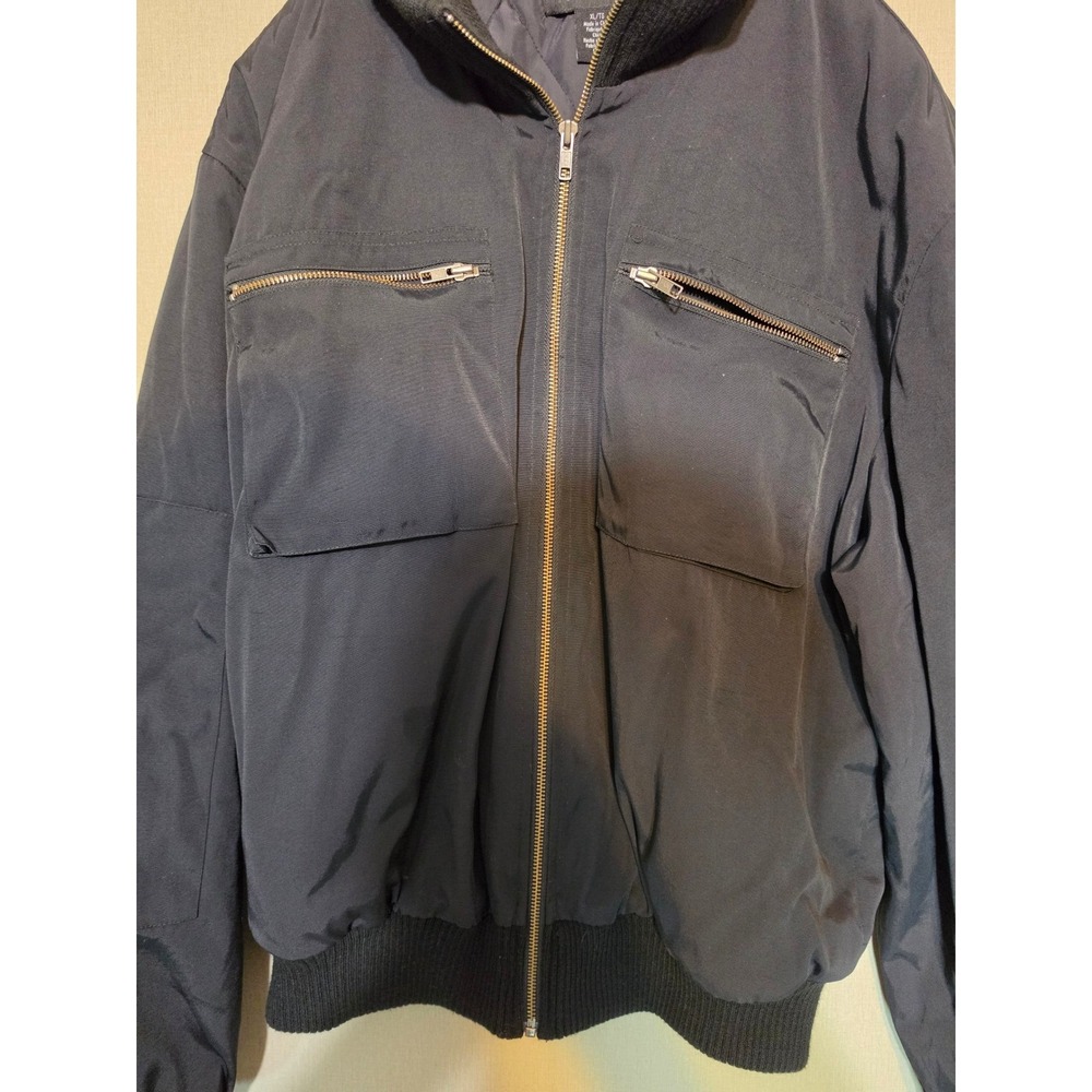 Calvin Klein Jeans Mens XL Black Quilted Bomber Jacket Full Zip Nylon Pockets